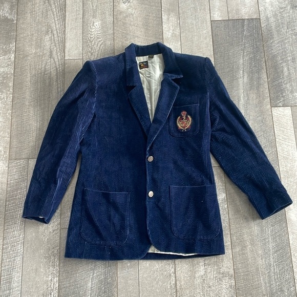 Vintage Size 8 Blue Corduroy Preppy Blazer Jacket - Picture 3 of 10